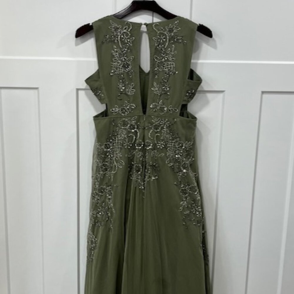 Asos sequin prom dress, olive green, size 10, used once